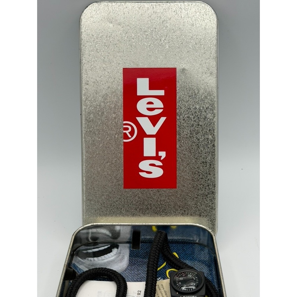 Vintage Levi's Storm Clip Digital Watch Compass Tin Y2K New Battery Works - Picture 4 of 7